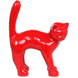 Statue en résine CHAT rouge - 45 cm