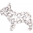 Tirelire en céramique bouledogue Français décor géométrique - 23 cm