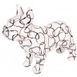 Tirelire en céramique bouledogue Français décor géométrique - 23 cm