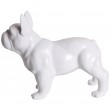 Statue chien bouledogue Français blanc en résine - Carlos - 34 cm