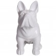 Statue en résine bouledogue Français assis blanc - Rami - 39 cm