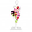 Statue design en résine femme jambe levée multicolore Rose - 37 cm