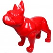 Statue chien bouledogue Français rouge XXL finition laquée en résine - 200 cm