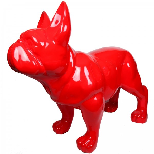 Rosis Statue chien bouledogue Français rouge en résine 34 cm 