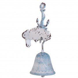 CLOCHE de porte en fonte statue encre et coquille saint Jacques - 20 cm