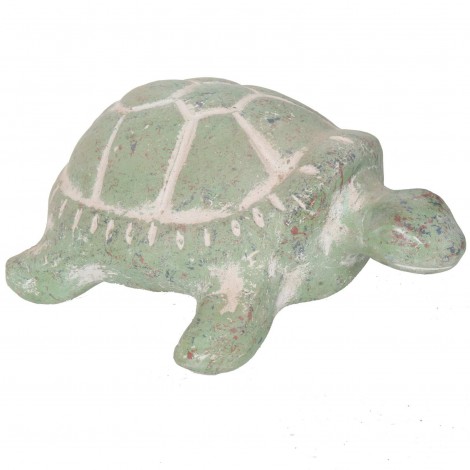 Statue tortue verte en terre cuite - 35 cm