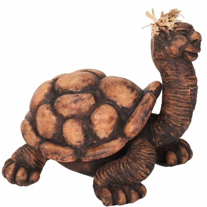 Tortue marron, en résine L. 23,5 x 17,7 x H. 11,2 cm