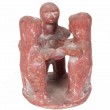 Photophore bougeoir en terre cuite statue le cercle des amis patine rouille -19 cm