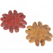 Set de deux statues soleils mural en terre cuite -15 cm
