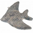 Poisson mural en terre cuite gris - 21 cm