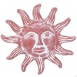 Soleil statue mural en terre cuite patine rouille - 31 cm