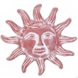 Soleil mural en terre cuite patine rouille - 31 cm