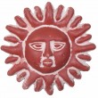 Soleil mural en terre cuite marron clair - 30 cm