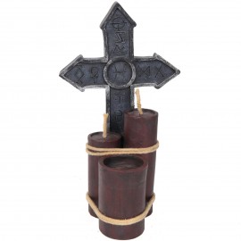 Croix gothique en résine - 24 cm