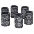 Set de six verres motifs gothique en résine - 6 cm
