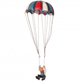 Statue clown parachutiste en résine - 56 cm