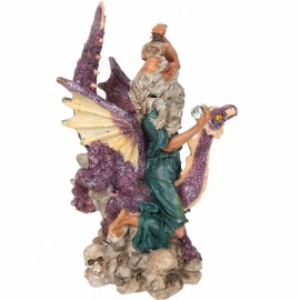 Statue de Merlin chevauchant le dragon - 23 cm