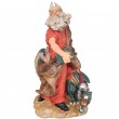 Statue en résine de Merlin chevauchant le dragon vert avec le livre - 33 cm