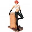 STATUE pin-up manga femme au tonneau en résine - 23 - cm