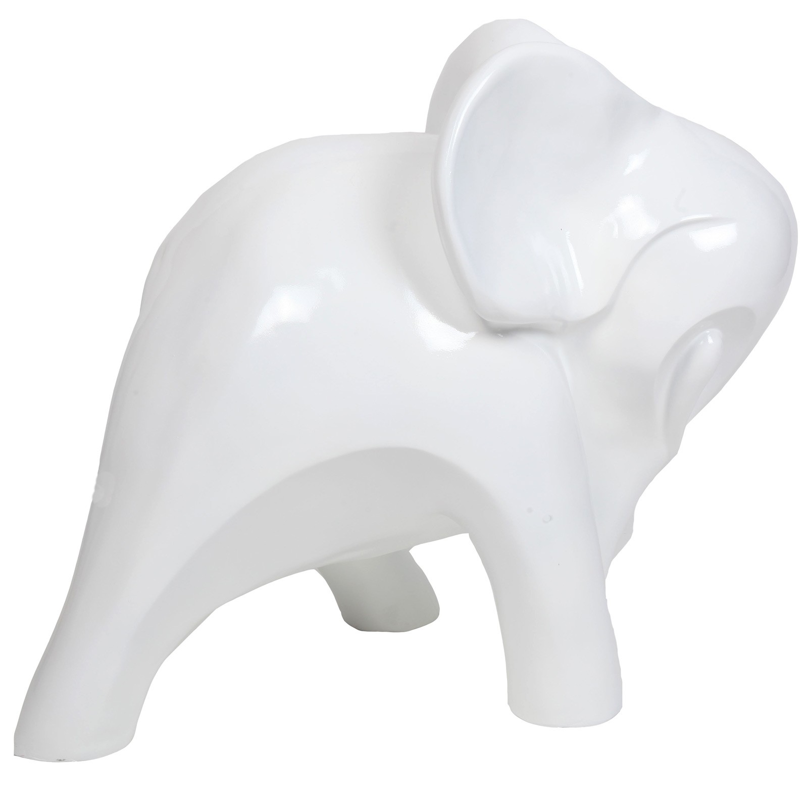 Statue en résine éléphant design blanc Jacob 80 cm Prince Déc...