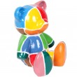 Statue Ours multicolore en résine motifs géométrique - Luc - 35 cm