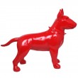 Statue CHIEN bull terrier rouge en résine - 110 cm