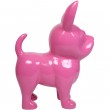 Statue CHIHUAHUA fuchsia en résine - 90 cm