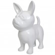 Statue CHIHUAHUA en résine blanc XXL 90 cm