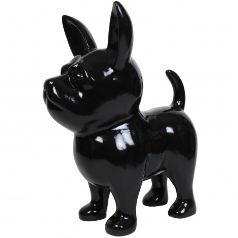 Statue CHIHUAHUA noir en résine - 90 cm