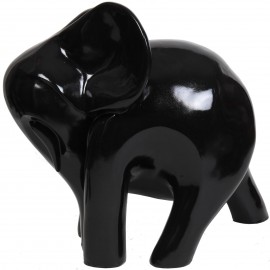 Statue en résine éléphant design noir - Julien - 80 cm