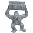 Statue gorille résine Donkey Kong singe tonneau façon granit 70 cm