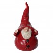 Père noël lutin statue en résine grand chapeau rouge 21 cm