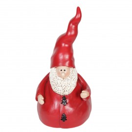 Père noël statue en résine long chapeau 22 cm