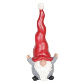 Lutin au grand chapeau statue en résine 34 cm