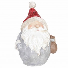 Statue du père noël en résine sac a la main 27 cm