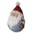 Père noël statue en résine sac a la main 19 cm