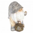 Père noël statue en résine hotte pleine de cadeaux 20 cm