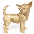 Statue CHIEN chihuahua doré - 30 cm