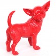 Statue chihuahua en résine rouge 30 cm