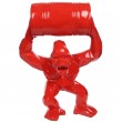 Gorille tonneau agressif statue rouge en origami 67 cm