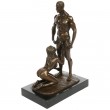 Statue érotique en bronze et marbre homme et femme 32 cm