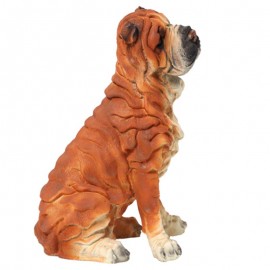 Statue CHIEN shar-peï multicolore - 32 cm