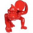 Statue en résine rouge Donkey Kong gorille singe au tonneau 60 cm