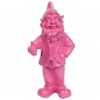 Statue en résine nain de jardin Ok pouce levé fuschia 50 cm