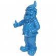 Statue en résine Nain de jardin bleu au pouce levé 50 cm