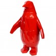 Statue origami en résine pingouin rouge 60 cm