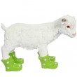 Statue en résine d'un agneau mouton en bottes verte 40 cm