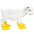 Statue en résine d'un agneau mouton en bottes jaune 40 cm