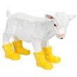 Statue en résine d'un agneau mouton en bottes jaune 40 cm