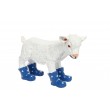 Statue en résine d'un agneau mouton en bottes bleu 40 cm